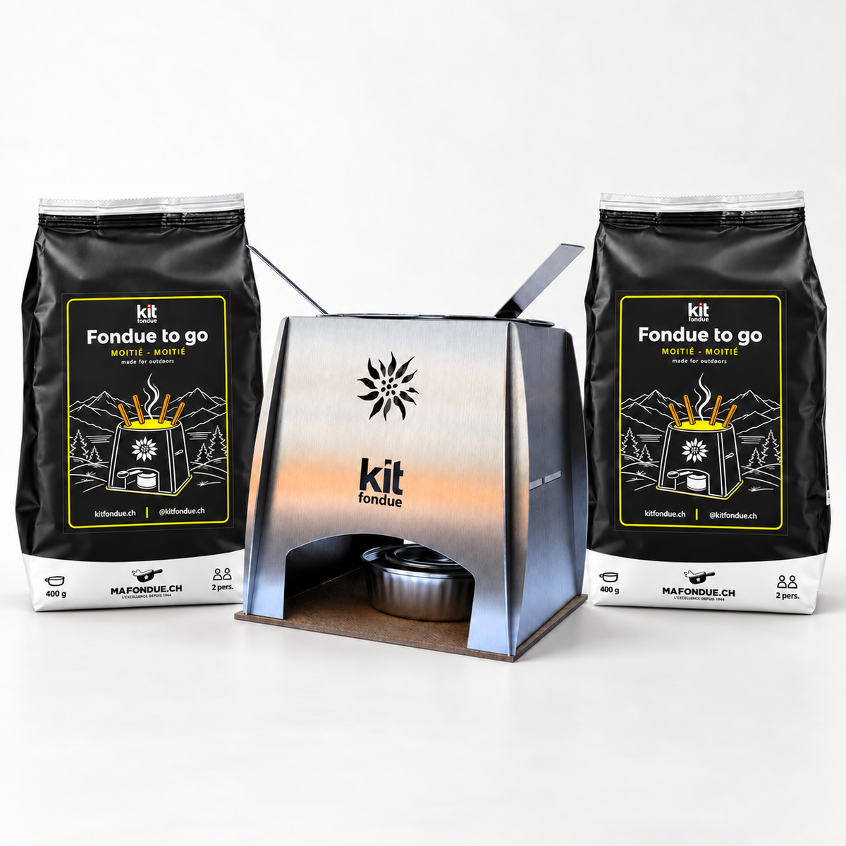 Tragbares Swiss Made Fondue – Kitfondue für 2 Personen