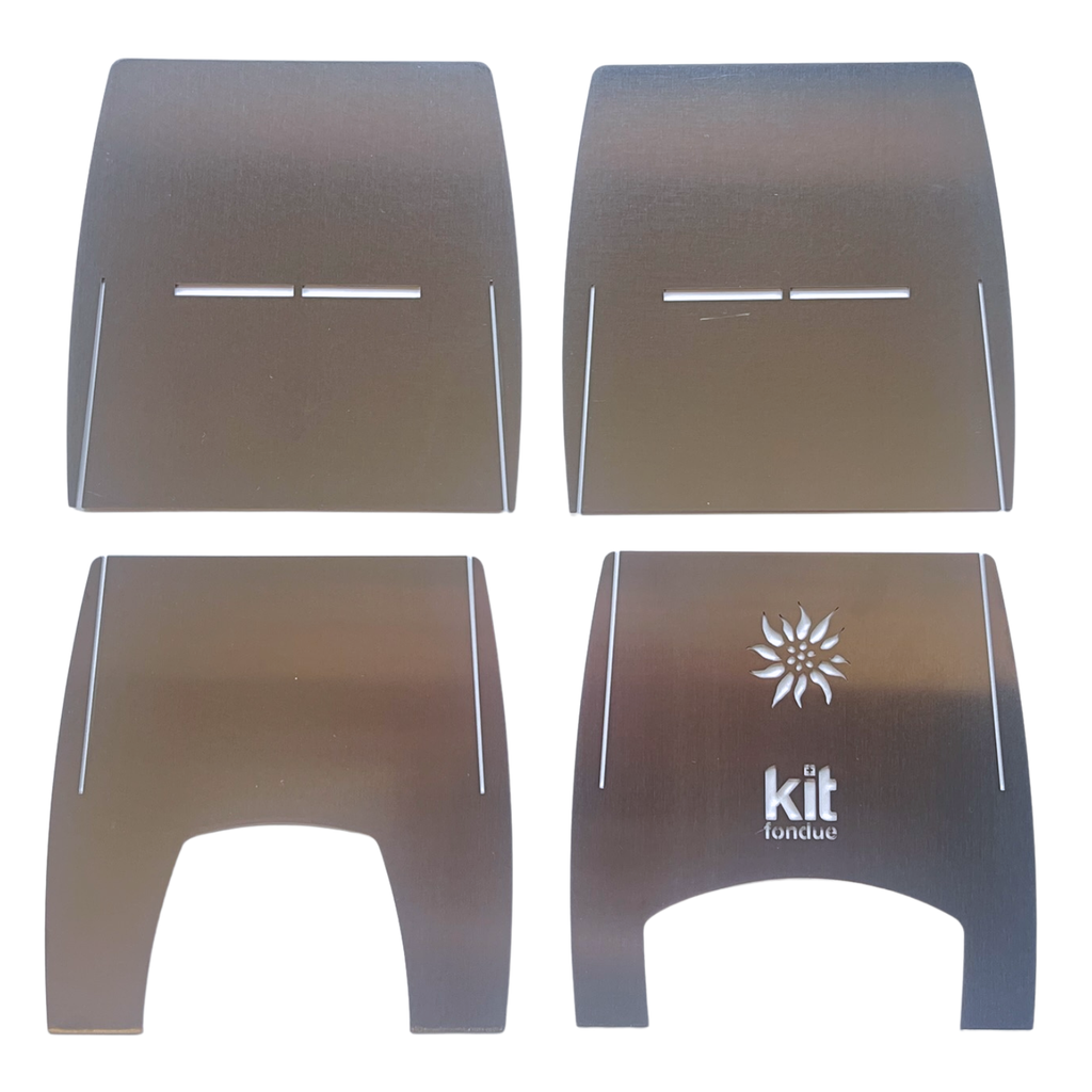 Set mit 4 Edelstahlplatten – KitFondue für 2 Personen