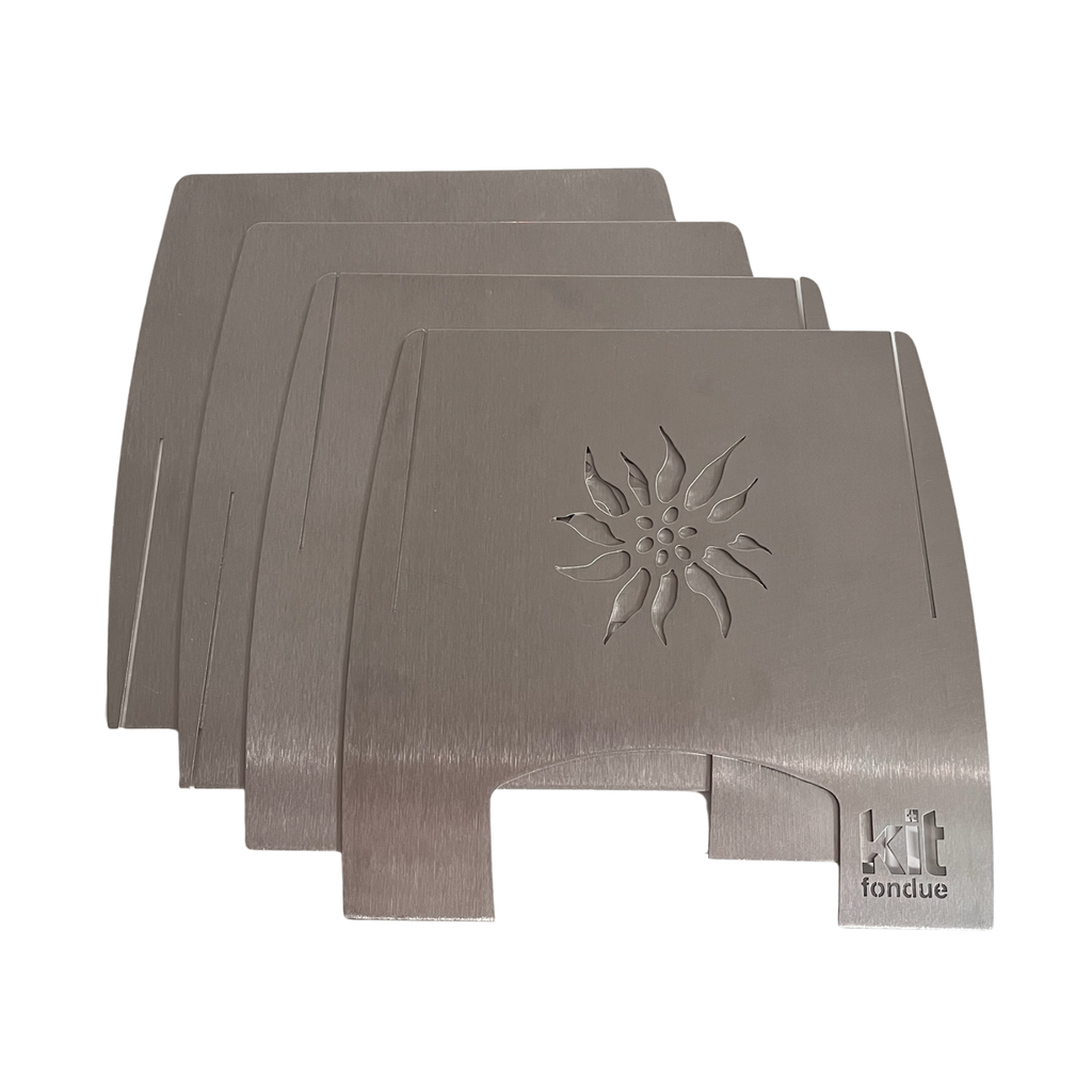 Set mit 4 Edelstahlplatten – KirFondue für 4 Personen
